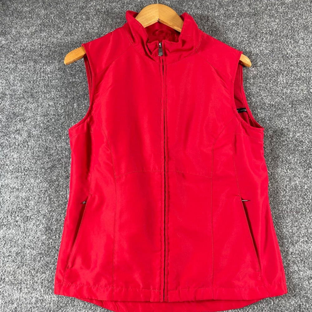 SCOTTeVEST RFID Travel Vest Womens Medium Red Full Zip Sleeveless Utility Tec